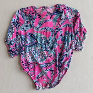 Lilly Pulitzer Toddler Velma Bodysuit 12-18 Months Pink New Kids On The Dock